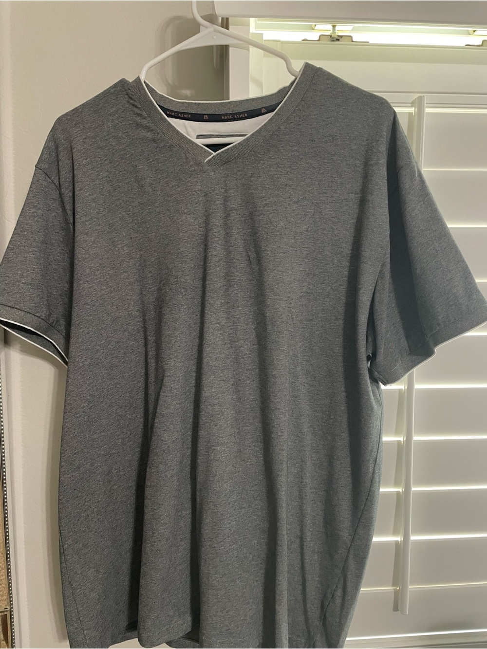 Men's Grey V-Neck Shirt